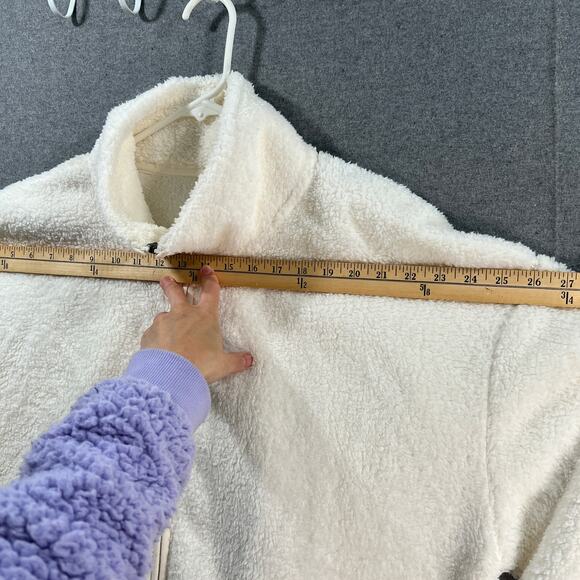 Skechers Womens Jeacket Downtime Sherpa Jacket Egret Size 2XL - Picture 9 of 12